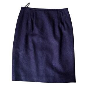 Vintage Talbots Petites Pencil Skirt Herringbone Wool Sz 10P‎ Purple Career Wear